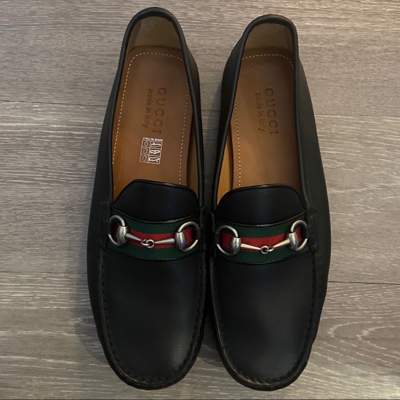 SOLD NEW Gucci leather driver with web - Picture 6 of 9